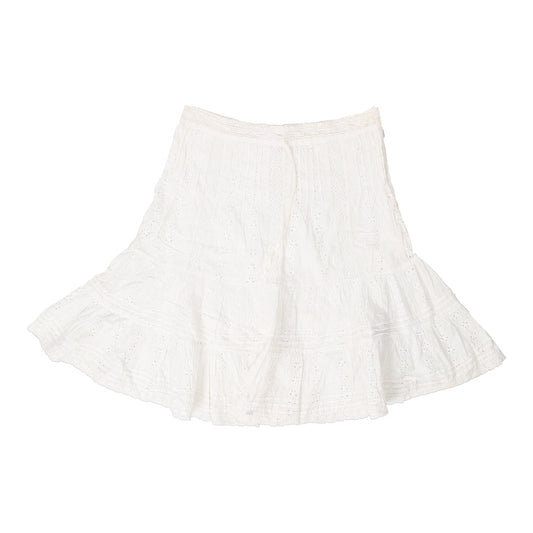 Vintage Unbranded Lace Midi Skirt - Small White Cotton