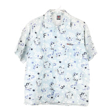  Vintage blue Pit Stop Patterned Shirt - mens medium