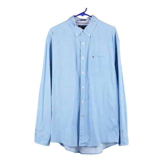 Vintage blue Tommy Hilfiger Patterned Shirt - mens x-large