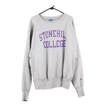  Vintage grey Stonehill College Champion Sweatshirt - mens x-large