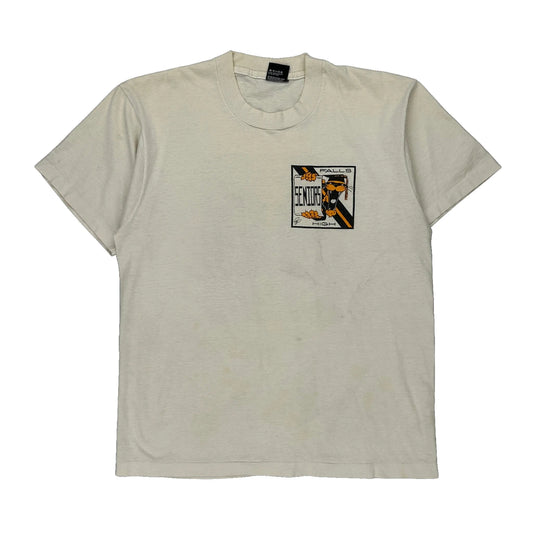 Falls High Seniors Screen Stars Graphic T-Shirt - Large Cream Cotton Blend