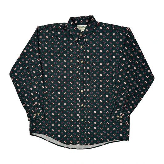 Natural Issue Polka Dot Patterned Shirt - Medium Green Cotton