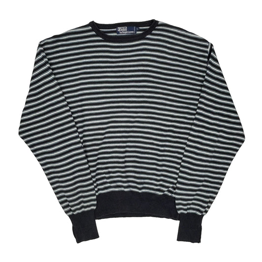 Polo By Ralph Lauren Striped Jumper - Large Navy Cotton