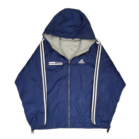 Adidas Reversible Track Jacket - Large Navy Nylon