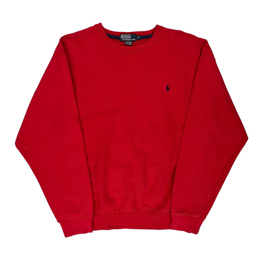 Vintage Polo By Ralph Lauren Sweatshirt - Small Red Cotton Blend