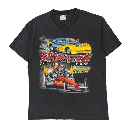 Hanes Graphic T-Shirt - Large Black Cotton