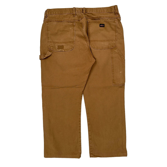 Dickies Carpenter Trousers - 36W 27L Brown Cotton