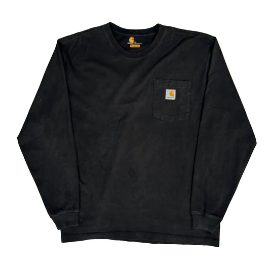 Carhartt Long Sleeve T-Shirt - Large Black Cotton