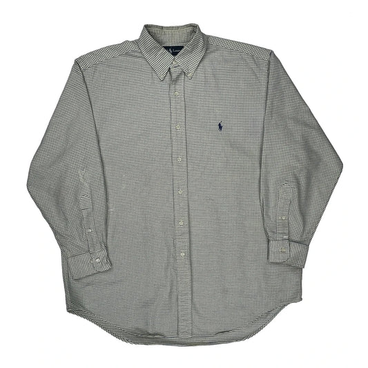 Vintage Ralph Lauren Checked Shirt - Large Gray Cotton