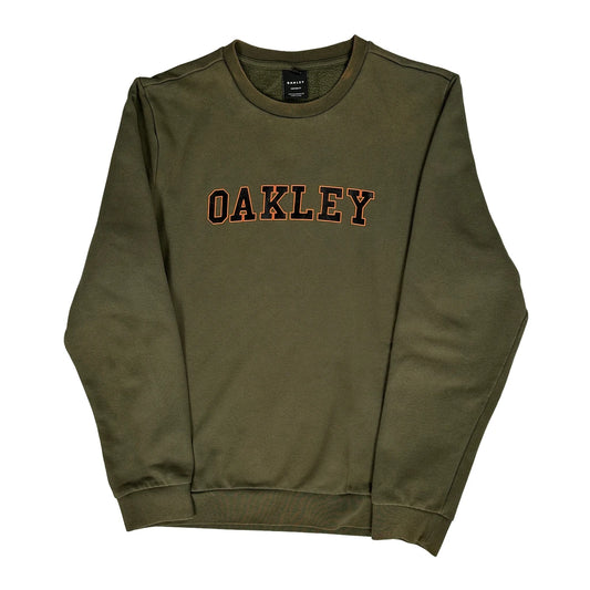 Oakley Spellout Sweatshirt - Large Green Cotton