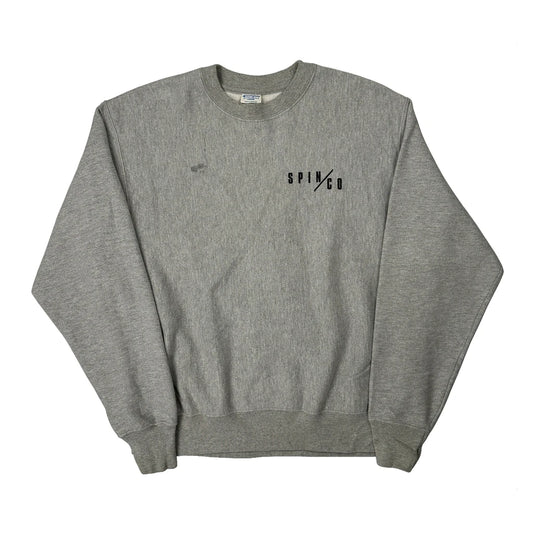Reverse Weave Champion College Sweatshirt - Large Grey Cotton Blend