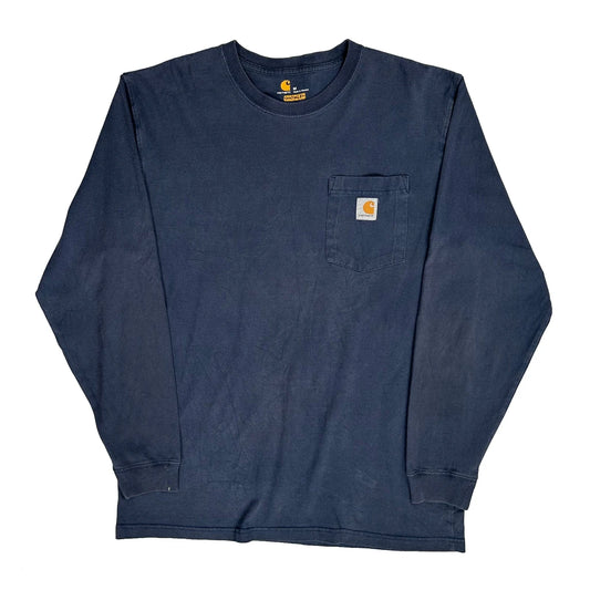 Carhartt Long Sleeve T-Shirt - Medium Blue Cotton