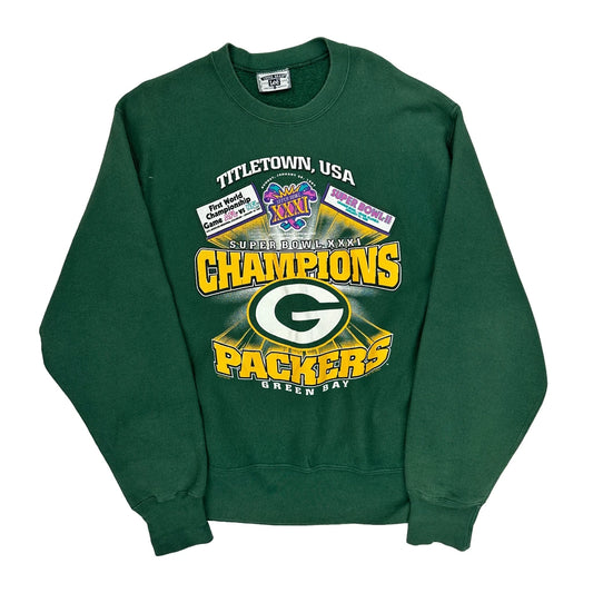 Vintage Green Bay Packers Lee Nfl Sweatshirt - Large Green Cotton
