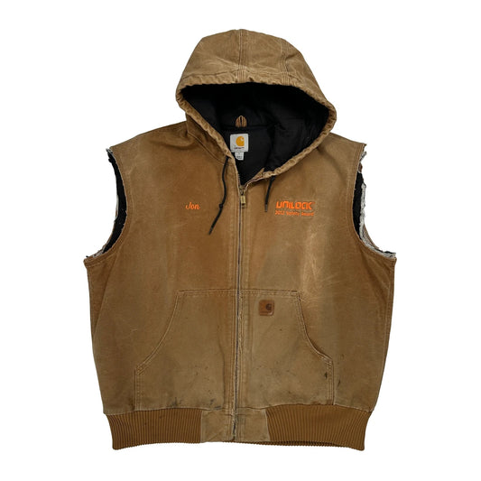 2012 Safety Award Carhartt Cut Off Jacket - Large Brown Cotton