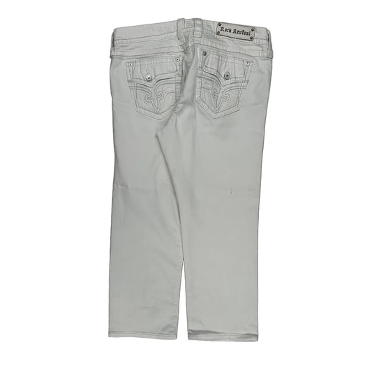 Rock Revival Jeans - 36W UK 14 White Cotton