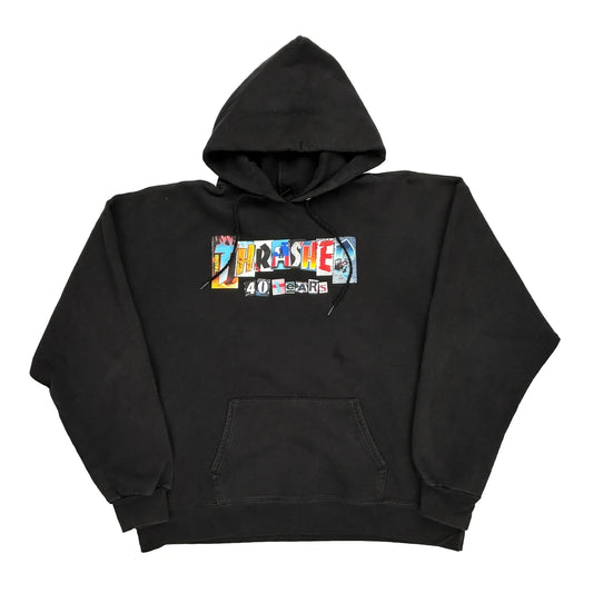 40 Years Thrasher Hoodie - Large Black Cotton
