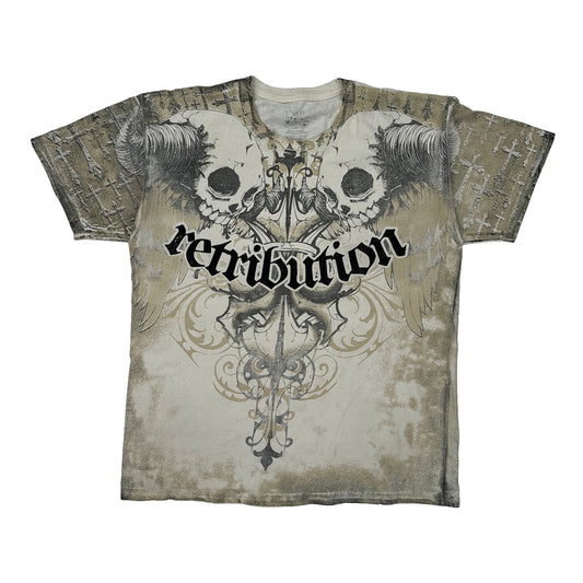 Chemistry Graphic T-Shirt - Large Beige Cotton