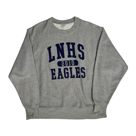Reverse Weave Champion Lnhs Eagles 2010 Sweatshirt - XL Grey Cotton Blend