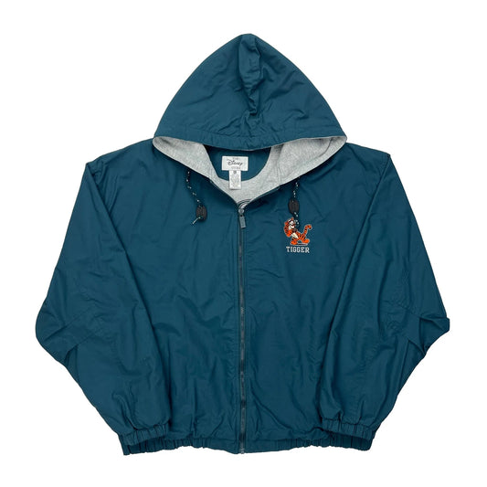 Tigger Disney Cartoon Jacket - XL Blue Nylon
