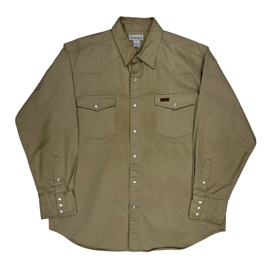 Vintage Carhartt Shirt - XL Khaki Cotton