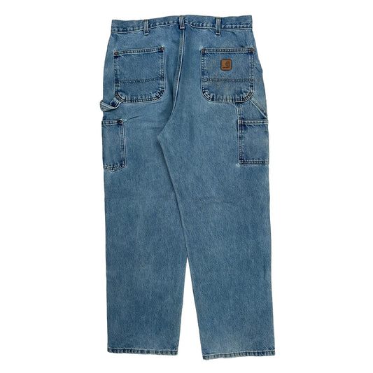 Carhartt Double Knee Carpenter Jeans - 36W 32L Blue Cotton