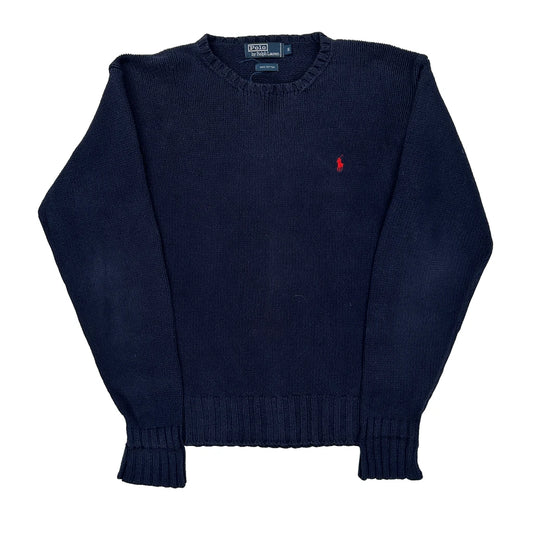Polo By Ralph Lauren Sweater - Small Navy Cotton