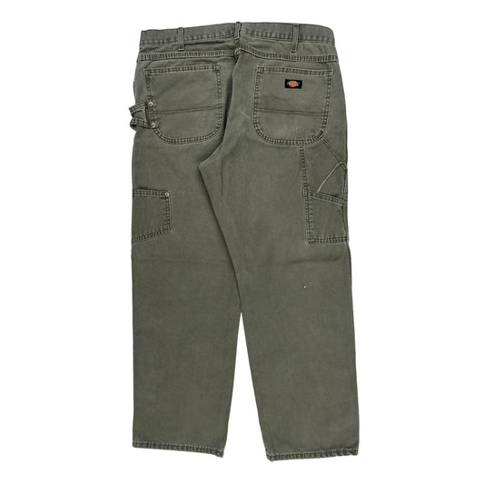 Dickies Cargo Carpenter Trousers - 36W 31L Green Cotton