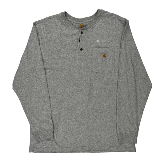Carhartt Long Sleeve T-Shirt - Large Grey Cotton