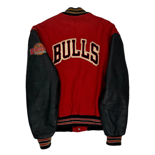 Chicago Bulls Delong Varsity Jacket - Medium Red Leather