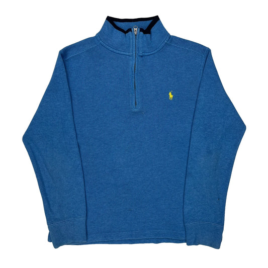 Age 10-12 Polo By Ralph Lauren 1/4 Zip - Medium Blue Cotton