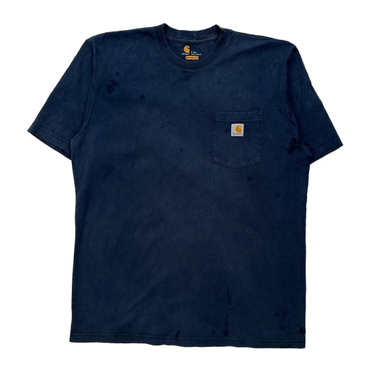 Carhartt Tall T-Shirt - Large Blue Cotton