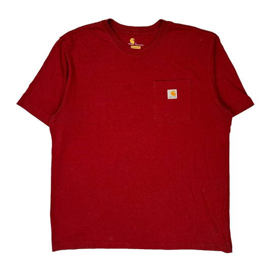 Carhartt T-Shirt - Large Red Cotton