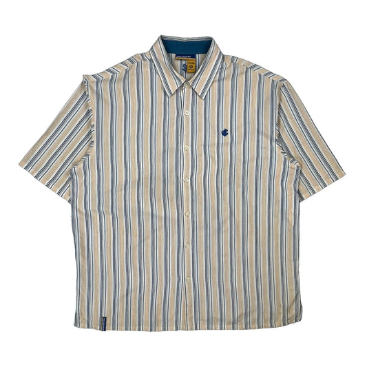 Rocawear Striped Short Sleeve Shirt - 2XL Multicoloured Cotton Blend