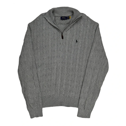 Polo By Ralph Lauren 1/4 Zip - 2XL Grey Cotton