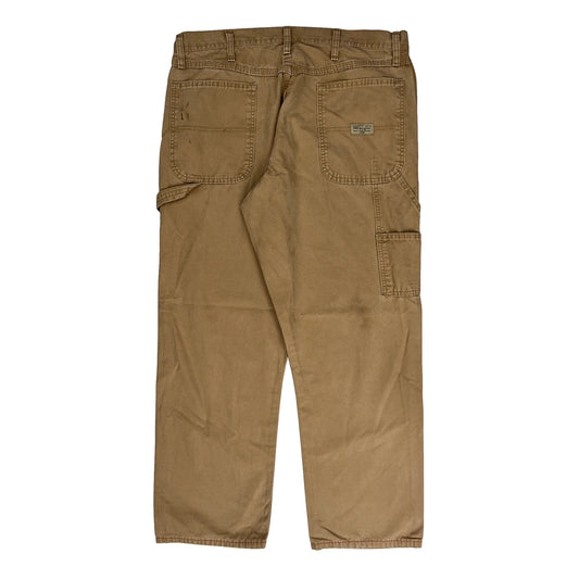 Wrangler Carpenter Trousers - 35W 29L Khaki Cotton