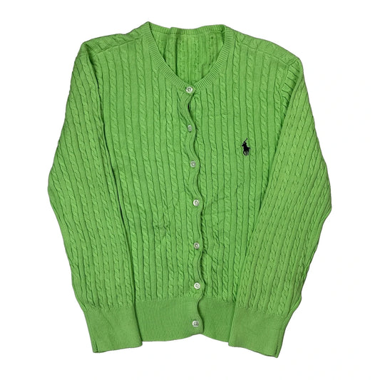 Vintage Polo By Ralph Lauren Cardigan - Small Green Cotton