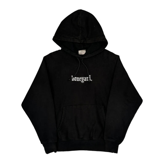 Reverse Weave Champion Spellout Hoodie - Medium Black Cotton