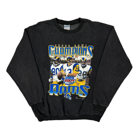 Super Bowl Xxxiv Champions Gildan Graphic Sweatshirt - XL Black Cotton