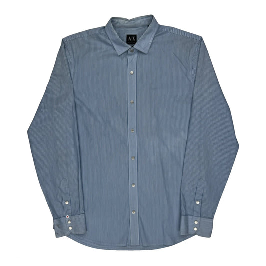 Armani Exchange Slim Shirt - Large Blue Cotton