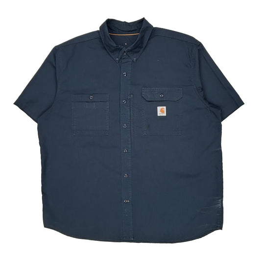 Carhartt Short Sleeve Shirt - 2XL Blue Polyester Blend