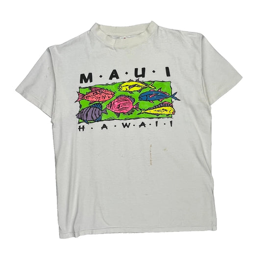 Miller Single Stitch T-Shirt - Large White Cotton