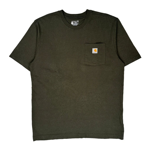 Carhartt T-Shirt - Large Green Cotton