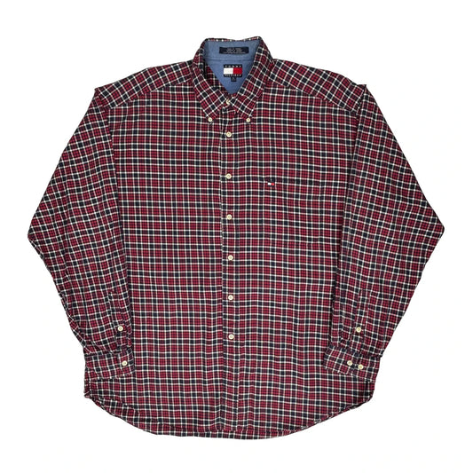 Tommy Hilfiger Checked Shirt - XL Navy Cotton