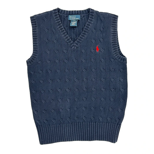 Age 8 Polo By Ralph Lauren Sweater Vest - Small Blue Cotton
