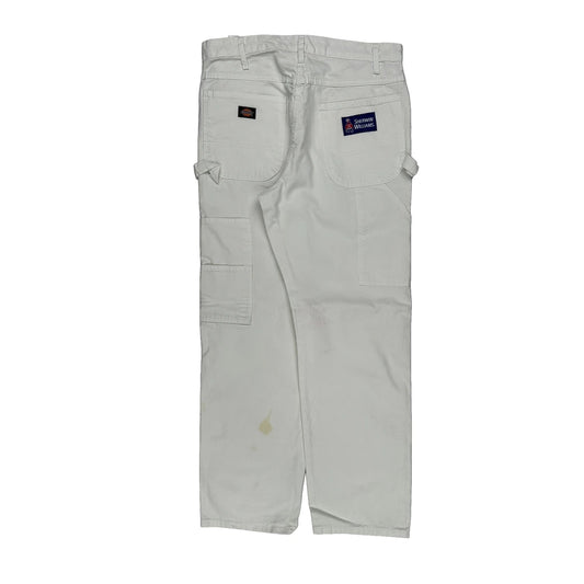 Dickies Carpenter Trousers - 33W 31L White Cotton