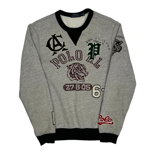 Varsity Style Polo By Ralph Lauren Sweatshirt - Medium Grey Cotton