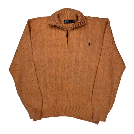 Vintage Polo By Ralph Lauren 1/4 Zip - XL Orange Cotton