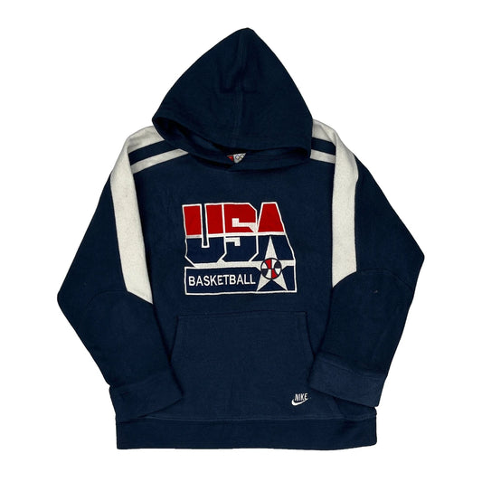 Vintage USA Basketball Nike Graphic Hoodie - Small Navy Cotton