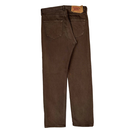 501 Levis Jeans - 31W 32L Brown Cotton