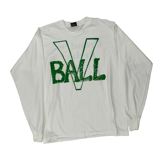 Basketball Screen Stars Single Stitch Long Sleeve T-Shirt - XL Green Cotton Blend